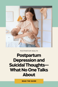 An Image showing a depressed mom with suicide thoughts