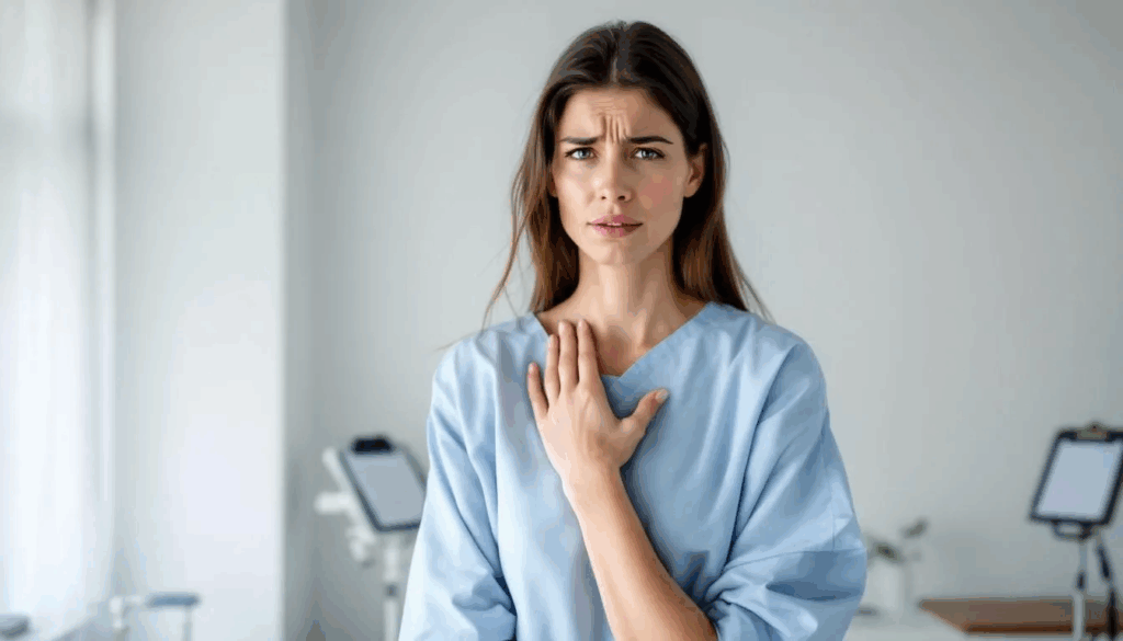 Image showing a woman with thyroid possibility 